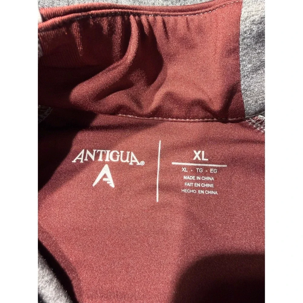 Antigua Mens XL Highland Springs Country Club 1/4 Zip Pullover Gray Maroon104121